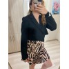 PİLELİ LEOPAR MİNİ ETEK PİLELİ LEOPAR MİNİ ETEK