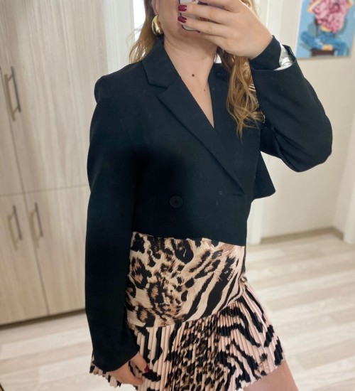 PİLELİ LEOPAR MİNİ ETEK PİLELİ LEOPAR MİNİ ETEK