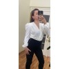 Parlak Çizgili Bodysuit Bluz - EKRU Parlak Çizgili Bodysuit Bluz - EKRU