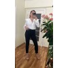 Parlak Çizgili Bodysuit Bluz - EKRU Parlak Çizgili Bodysuit Bluz - EKRU